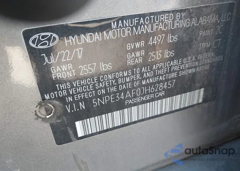 2018 Hyundai Sonata Sel из США, поврежденный, VIN 5NPE34AF0JH628457